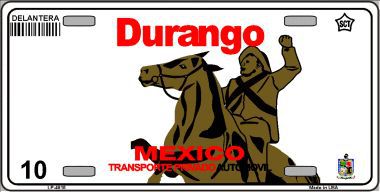 LP-4815 Durango Mexico Novelty Background Metal License Plate