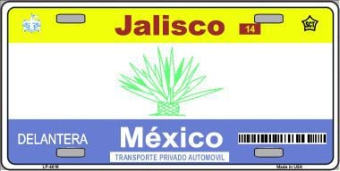 Jalisco Mexico Novelty Background Metal License Plate