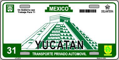 LP-4818 Yucatan Mexico Novelty Background Metal License Plate