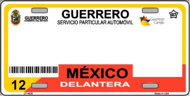 LP-4820 Guerrero Mexico Novelty Background Metal License Plate