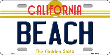 LP-4883 Beach California Novelty Metal License Plate