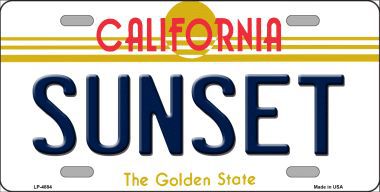 LP-4884 Sunset California Novelty Metal License Plate