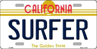 LP-4885 Surfer California Novelty Metal License Plate