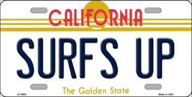 Surfs Up California Novelty Metal License Plate