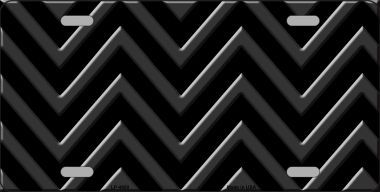 LP-4950 Black Light Black Chevron Monochromatic Metal Novelty License Plate