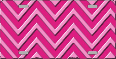 LP-4951 Pink Light Pink Chevron Monochromatic Metal Novelty License Plate