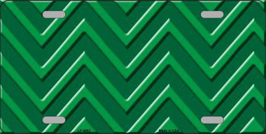 LP-4952 Green Light Green Chevron Monochromatic Metal Novelty License Plate