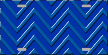 LP-4953 Blue Light Blue Chevron Monochromatic Metal Novelty License Plate