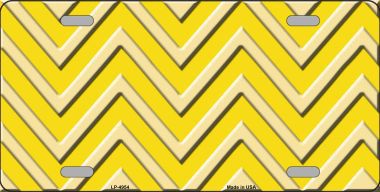 LP-4954 Yellow Light Yellow Chevron Monochromatic Metal Novelty License Plate