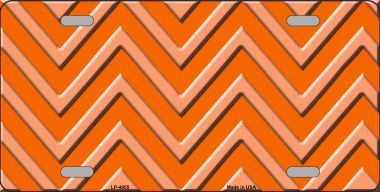 LP-4955 Orange Light Orange Chevron Monochromatic Metal Novelty License Plate