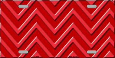 LP-4956 Red Light Red Chevron Monochromatic Metal Novelty License Plate