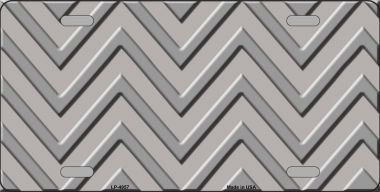 LP-4957 Grey Light Grey Chevron Monochromatic Metal Novelty License Plate
