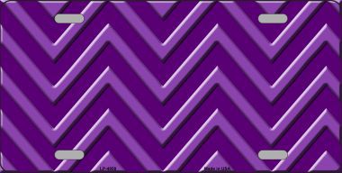 LP-4958 Purple Light Purple Chevron Monochromatic Metal Novelty License Plate