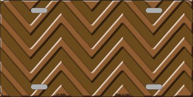 LP-4959 Brown Light Brown Chevron Monochromatic Metal Novelty License Plate