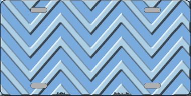 LP-4960 Light Blue Lighter Blue Chevron Monochromatic Metal Novelty License Plate