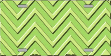 LP-4961 Lime Green Lighter Lime Green Chevron Monochromatic Metal Novelty License Plate