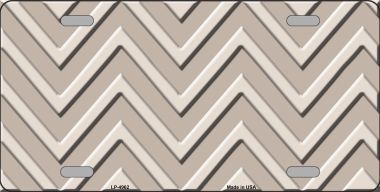 LP-4962 Tan Light Tan Chevron Monochromatic Metal Novelty License Plate