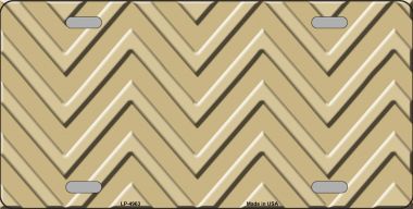 LP-4963 Gold Light Gold Chevron Monochromatic Metal Novelty License Plate