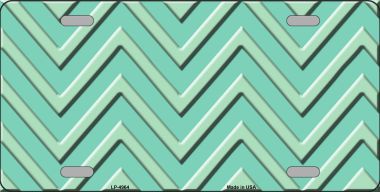 LP-4964 Mint Light Mint Chevron Monochromatic Metal Novelty License Plate