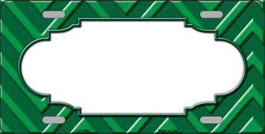 LP-4982 Green Light Green Scallop Chevron Monochromatic Metal Novelty License Plate