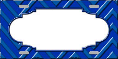 LP-4983 Blue Light Blue Scallop Chevron Monochromatic Metal Novelty License Plate