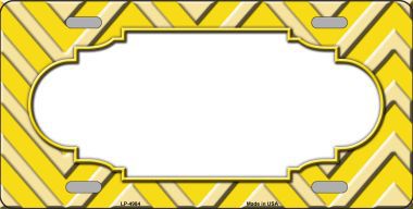 LP-4984 Yellow Light Yellow Scallop Chevron Monochromatic Metal Novelty License Plate
