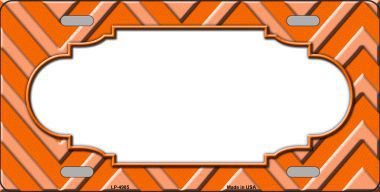 LP-4985 Orange Light Orange Scallop Chevron Monochromatic Metal Novelty License Plate