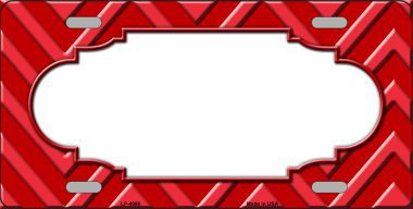 LP-4986 Red Light Red Chevron Monochromatic Metal Novelty License Plate