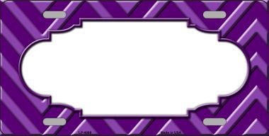 LP-4988 Purple Light Purple Scallop Chevron Monochromatic Metal Novelty License Plate