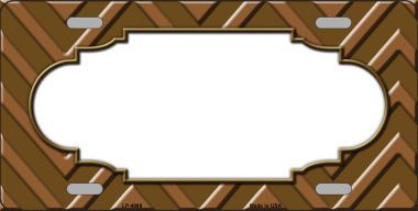 LP-4989 Brown Light Brown Scallop Chevron Monochromatic Metal Novelty License Plate