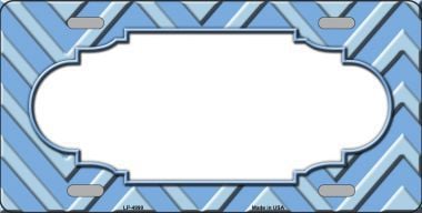 LP-4990 Light Blue Lighter Blue Chevron Monochromatic Metal Novelty License Plate