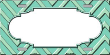 LP-4994 Mint Light Mint Scallop Chevron Monochromatic Metal Novelty License Plate
