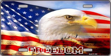 LP-5002 Freedom Bald Eagle Metal Novelty License Plate