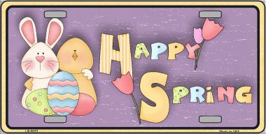 LP-5022 Happy Spring Yellow Metal Novelty License Plate