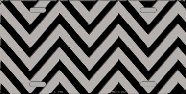 LP-5038 Grey Black Chevron Metal Novelty License Plate