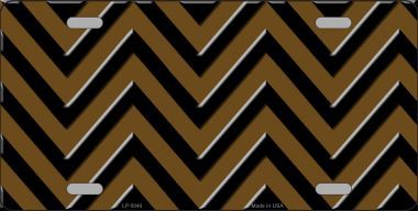 LP-5040 Brown Black Chevron Metal Novelty License Plate