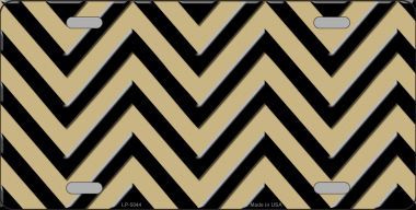 LP-5044 Gold Black Chevron Metal Novelty License Plate