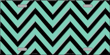LP-5045 Mint Black Chevron Metal Novelty License Plate