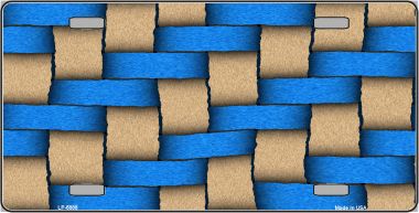 LP-5088 Weave Blue & Tan Metal Novelty License Plate