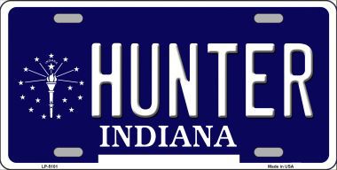 LP-5101 Hunter Indiana State Background Metal Novelty License Plate