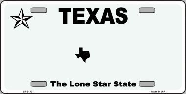 LP-5130 Texas Novelty State Background Blank Metal License Plate