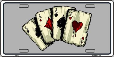 LP-5137 Four Aces Cards Novelty Metal License Plate