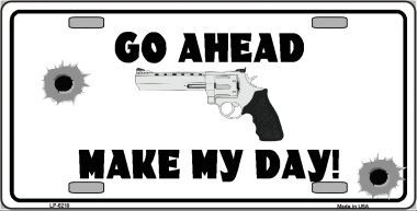 LP-5210 Go Ahead Make My Day Metal Novelty License Plate