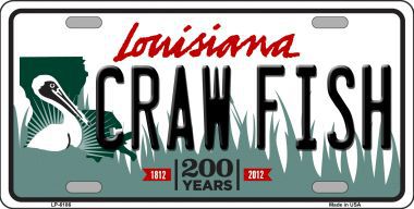 Craw Fish Louisiana Novelty Metal License Plate