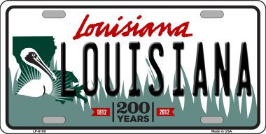 LP-6189 Louisiana Novelty Metal License Plate