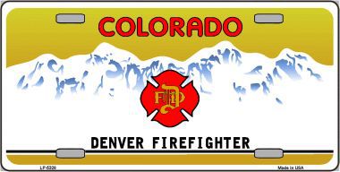 LP-5328 Denver Fire Fighter Metal Novelty License Plate