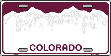 LP-5330 Colorado Novelty State Background Blank Metal License Plate