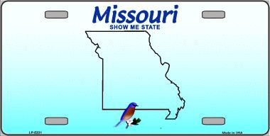 LP-5331 Missouri Novelty State Background Blank Metal License Plate