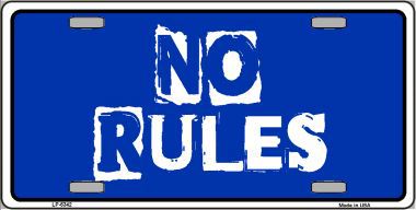 LP-5342 No Rules Novelty Metal License Plate