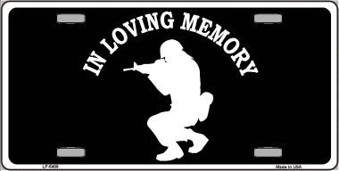LP-5408 In Loving Memory Squatting Novelty Metal License Plate